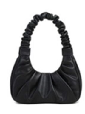 Classic Black Ruched Shoulder Bag